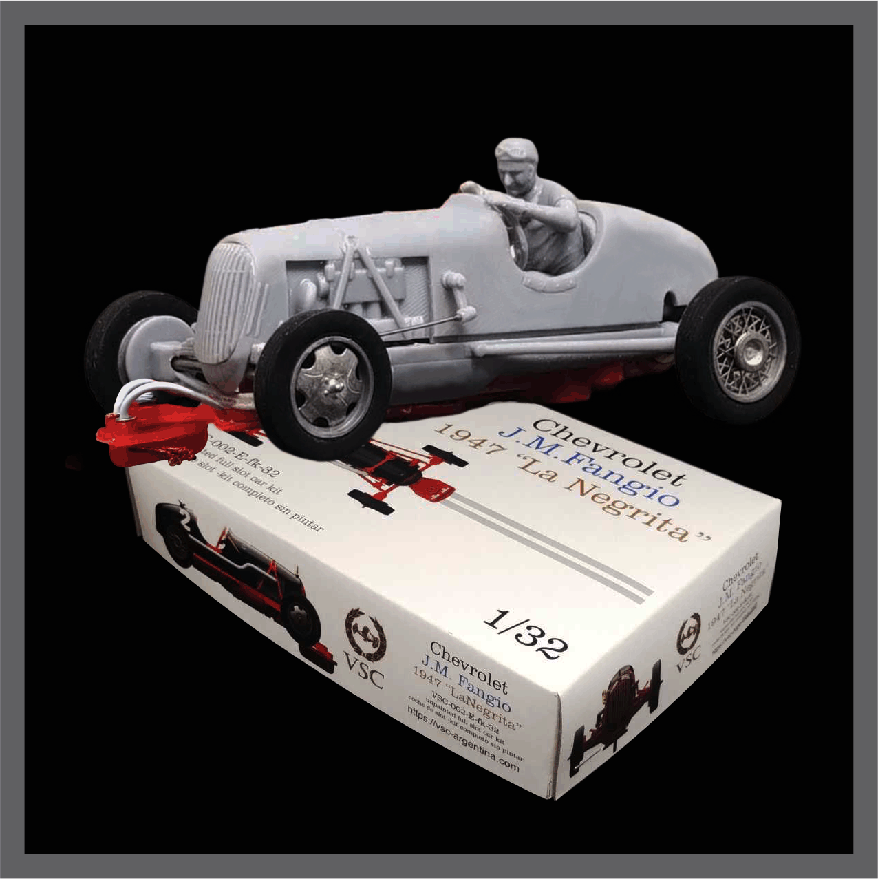 VSC-002 - E-fk32 - “La Negrita” - Juan M. Fangio 1947 (versión original: motor Chevrolet )