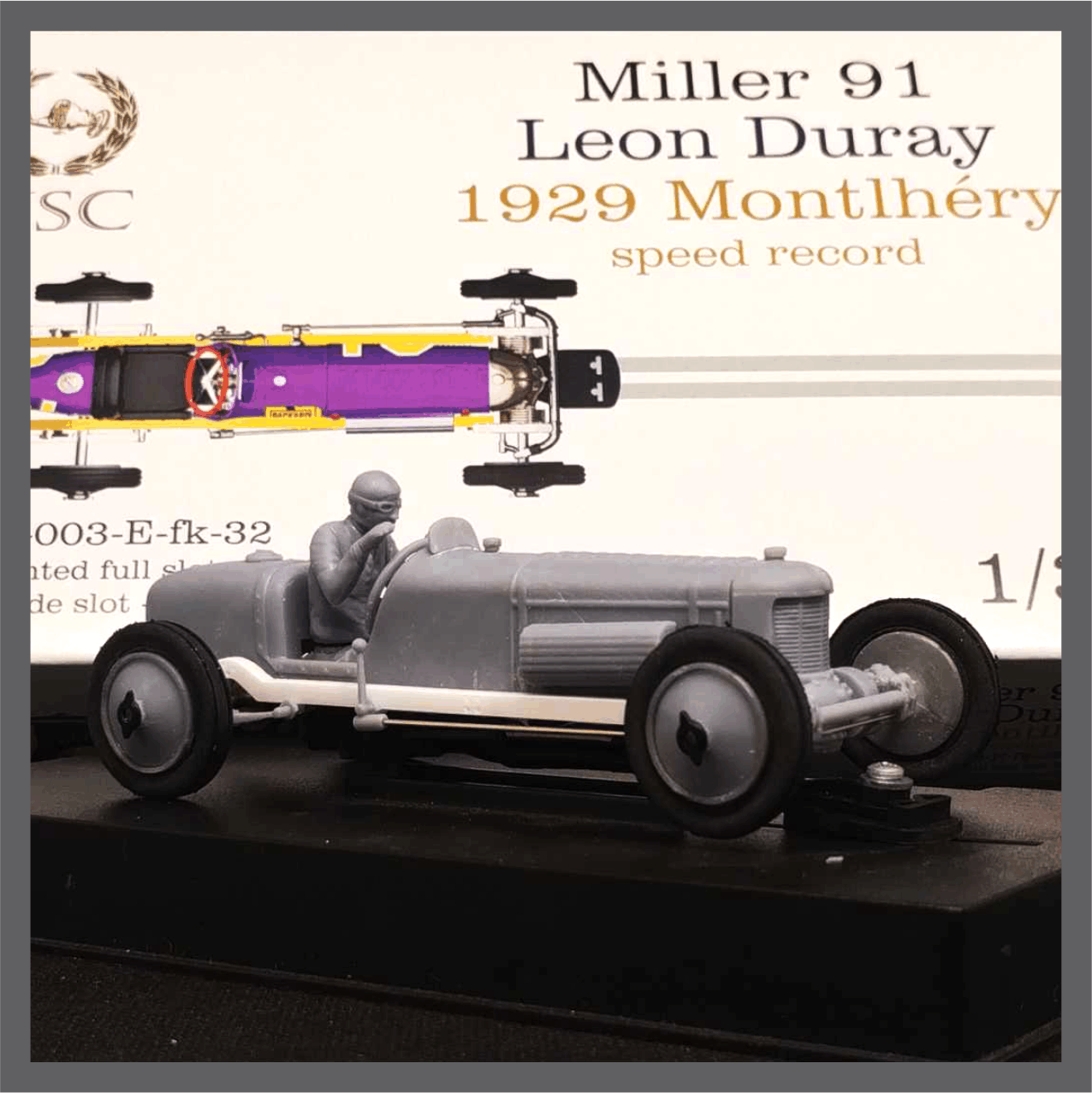 VSC-003 - E-fk32 - Miller "Packard Cable" Spl - 1929 Monthlery Francia- Leon Duray - record de velocidad - Imagen 4