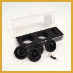 VSC- SB1155 set 4 cubiertas tipo Firestone Ballon - negras + llanta de alambre